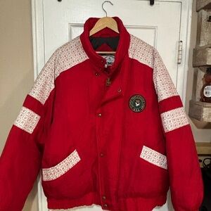 TRIPLE FAT GOOSE LEATHER MONOGRAM 80s PUFFER JACKET DAPPER DAN STYLE.